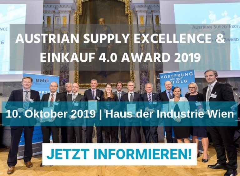 Ausschreibung: BMOE vergibt Supply Excellence Awards 2019