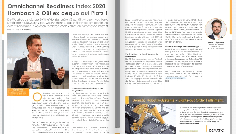 Omnichannel Readiness Index 2020: Hornbach & OBI ex aequo auf Platz 1