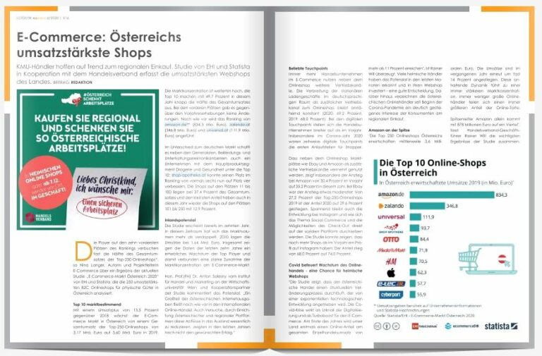 E-Commerce: Österreichs  umsatzstärkste Shops