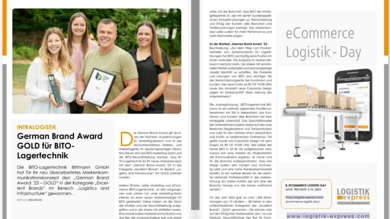 German Brand Award GOLD für BITO-Lagertechnik